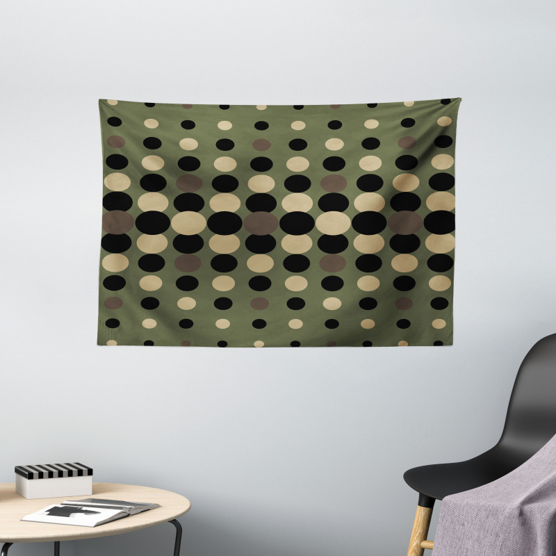 Halftone Circles Wide Tapestry