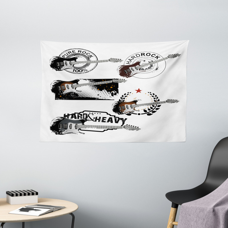 Electric Guitars Wide Tapestry