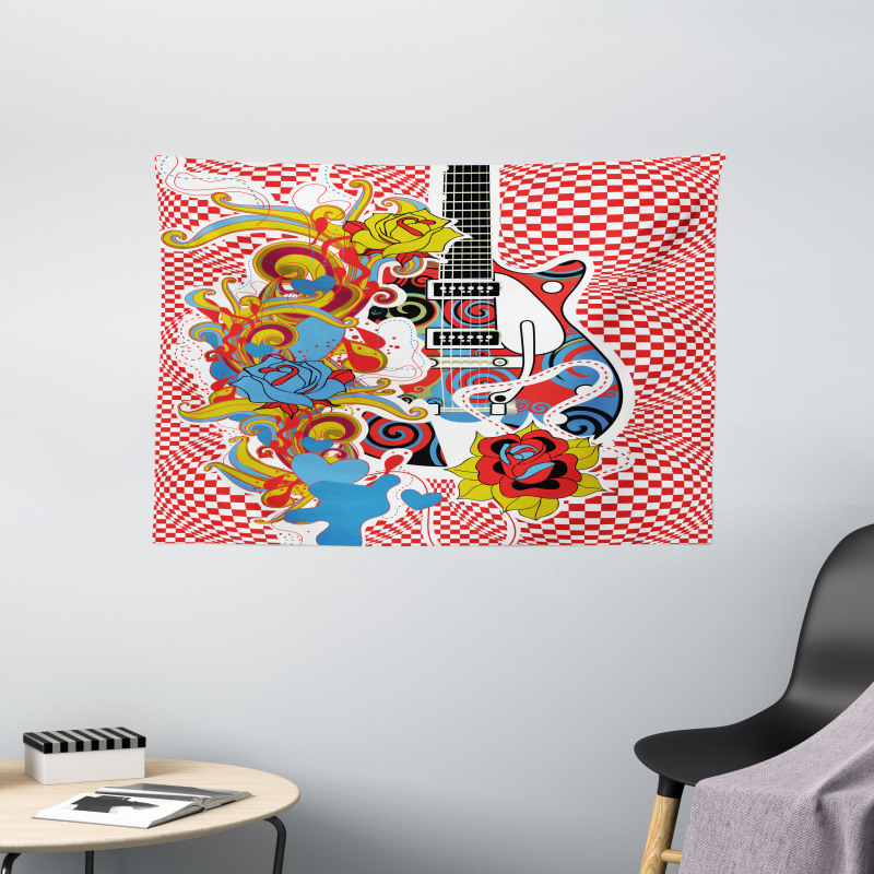 60s Inspired Guitar Wide Tapestry
