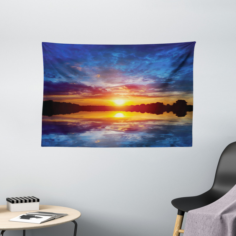 Dreamy Sunset Scenery Wide Tapestry
