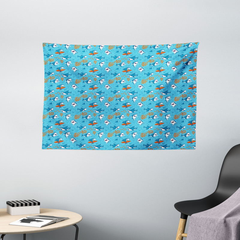 Underwater Funny World Wide Tapestry