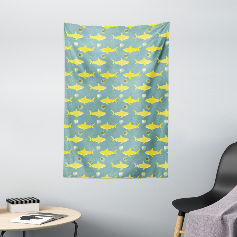 Friendly Yellow Fishes Tapestry