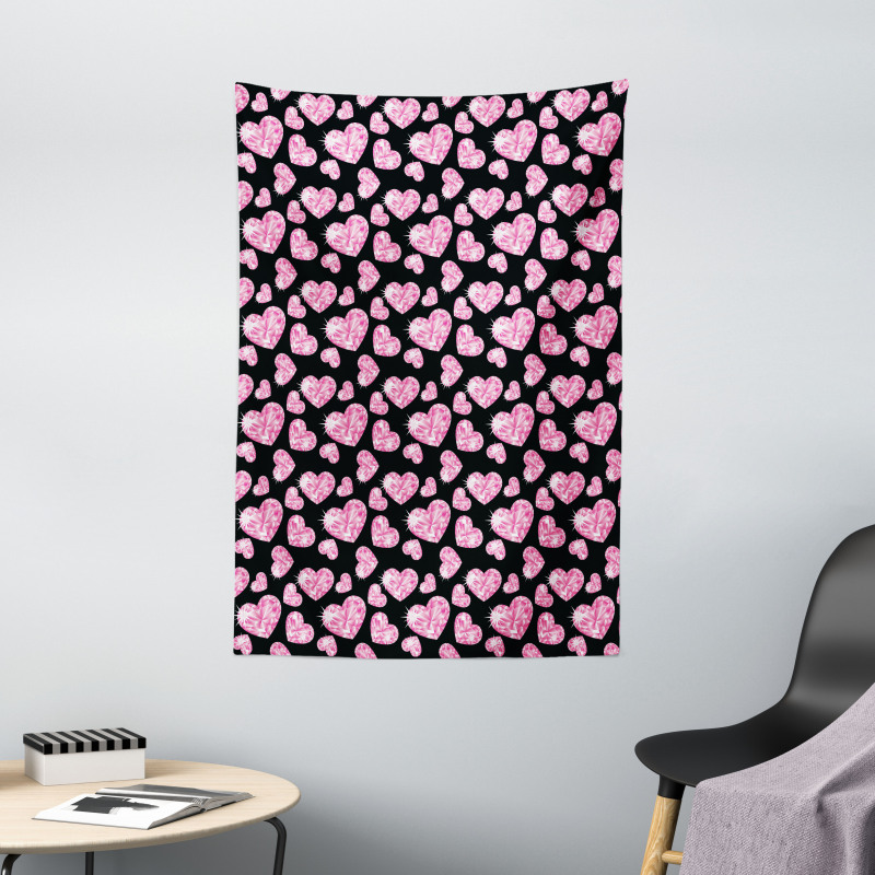 Romatic Heart Shapes Tapestry