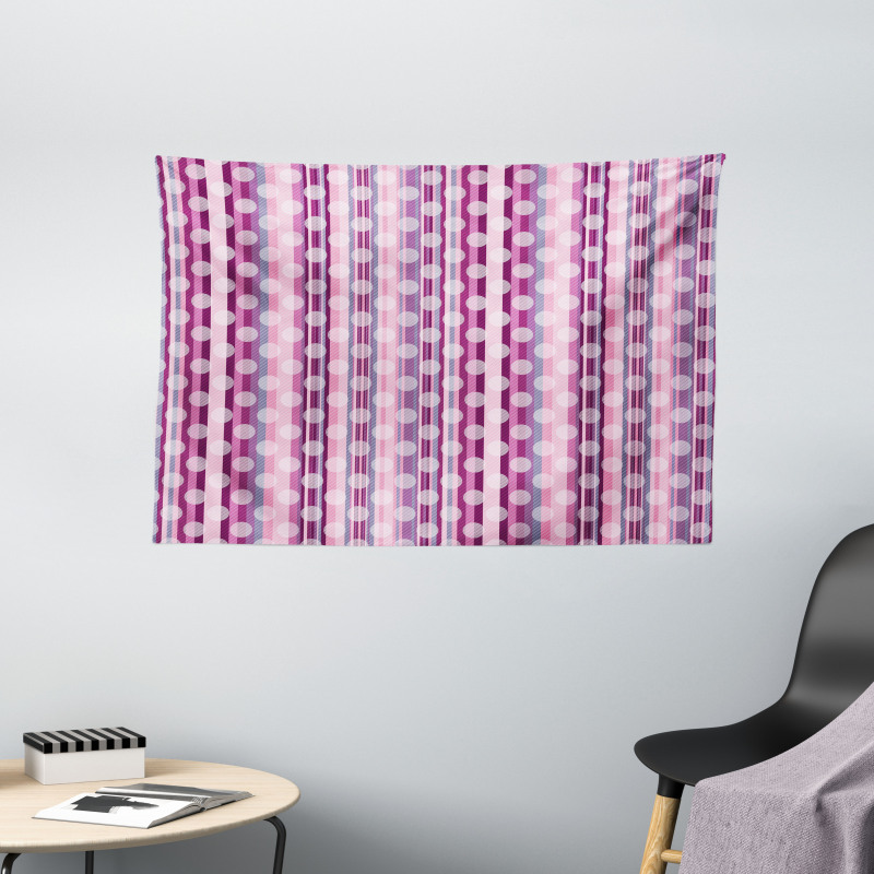 Stripes Retro Style Wide Tapestry