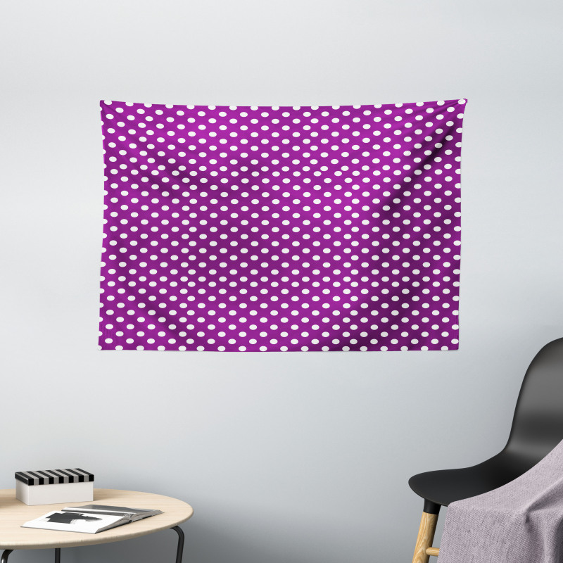 Old Fashioned Vivid Dots Wide Tapestry