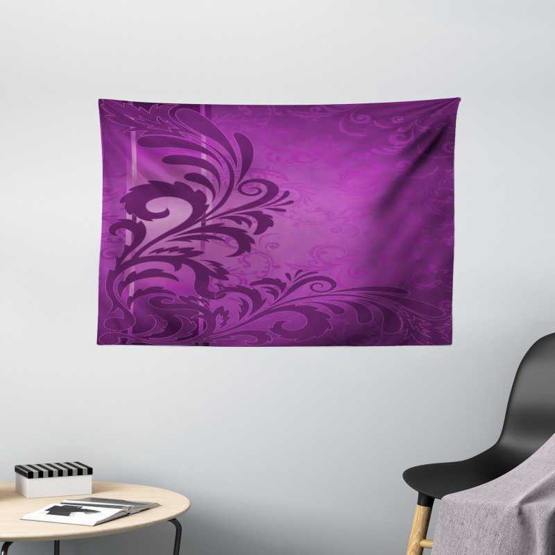 Retro Abstract Floral Wide Tapestry