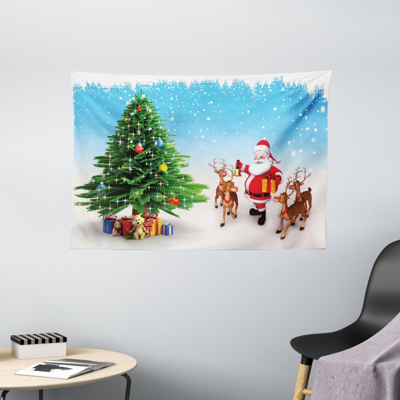 Jingle Bells Tree Wide Tapestry