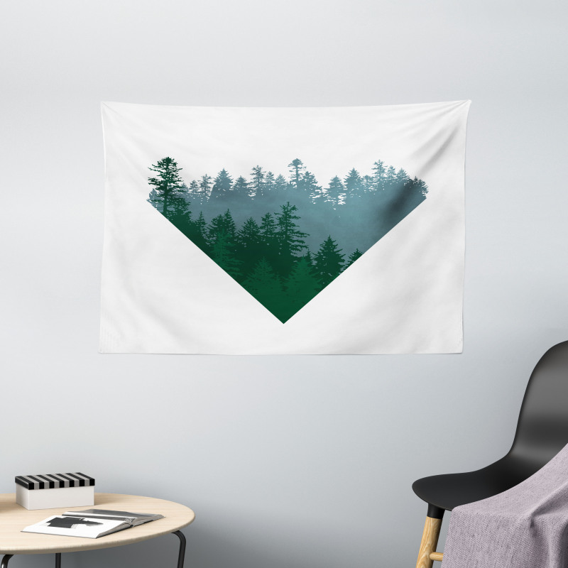 Coniferous Tree Design Wide Tapestry