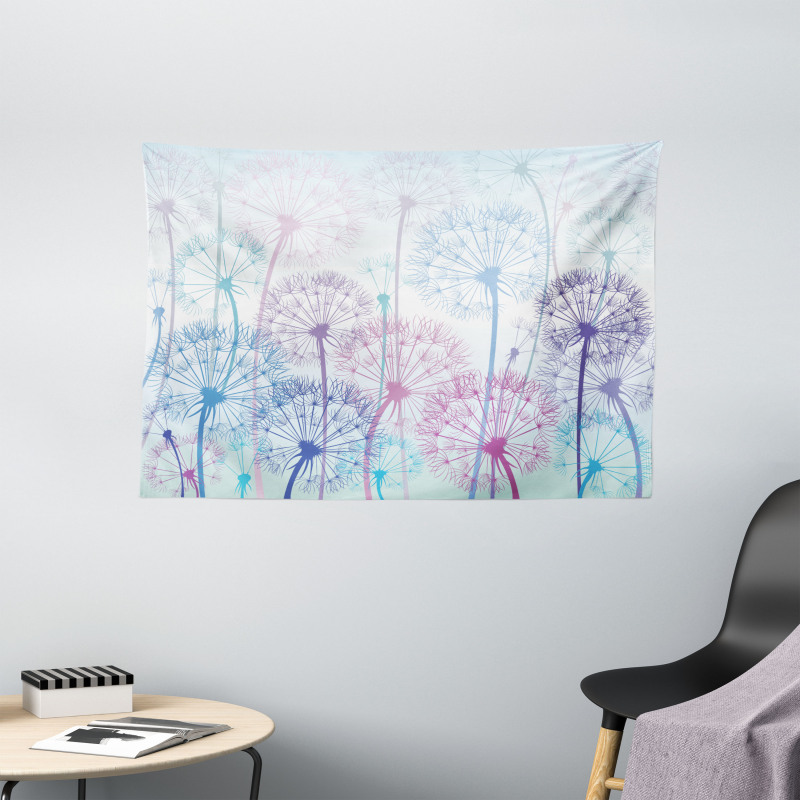 Abstract Flora Design Wide Tapestry