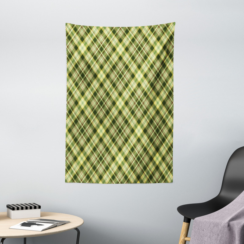 Diagonal Tartan Tapestry