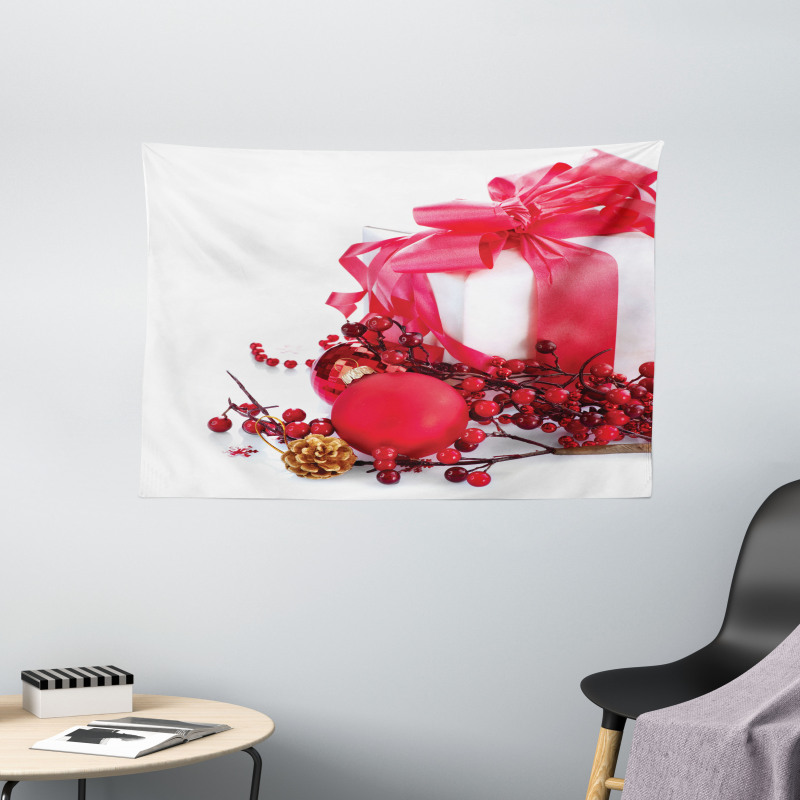 New Year Berries Wide Tapestry