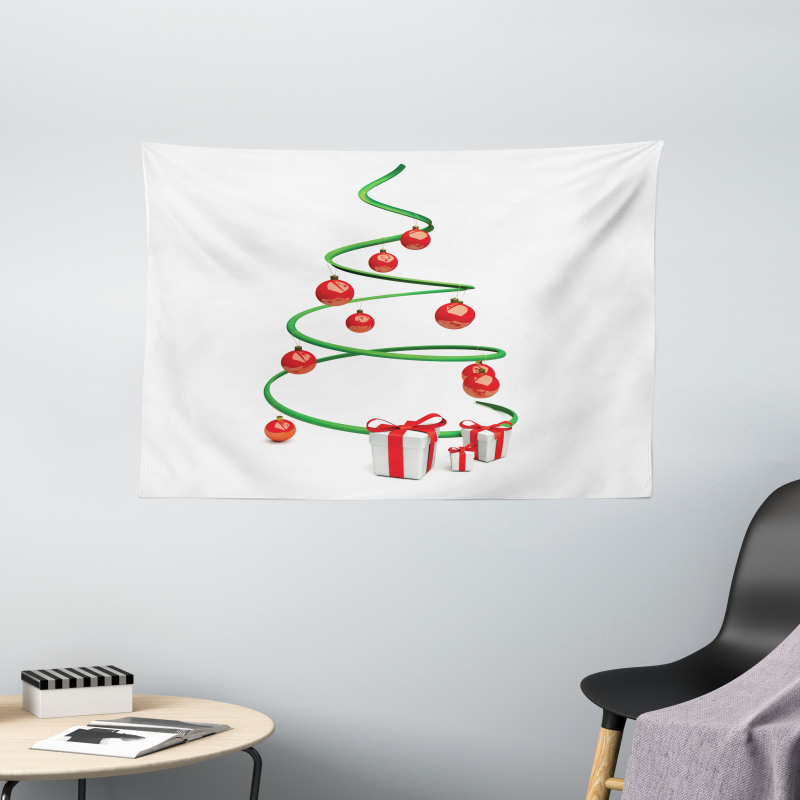 Abstract Xmas Tree Wide Tapestry