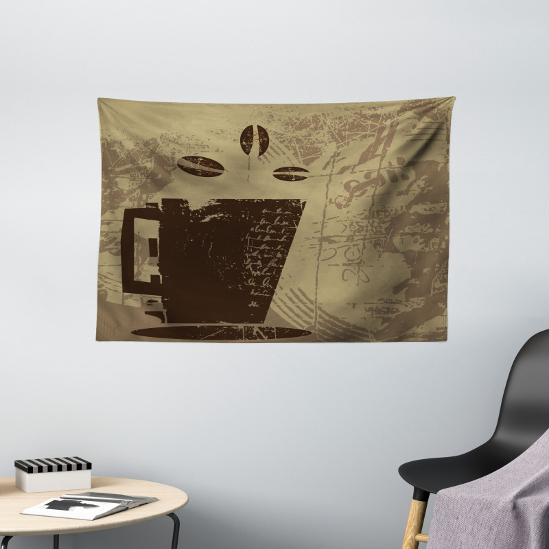 Grunge Java Breakfast Wide Tapestry