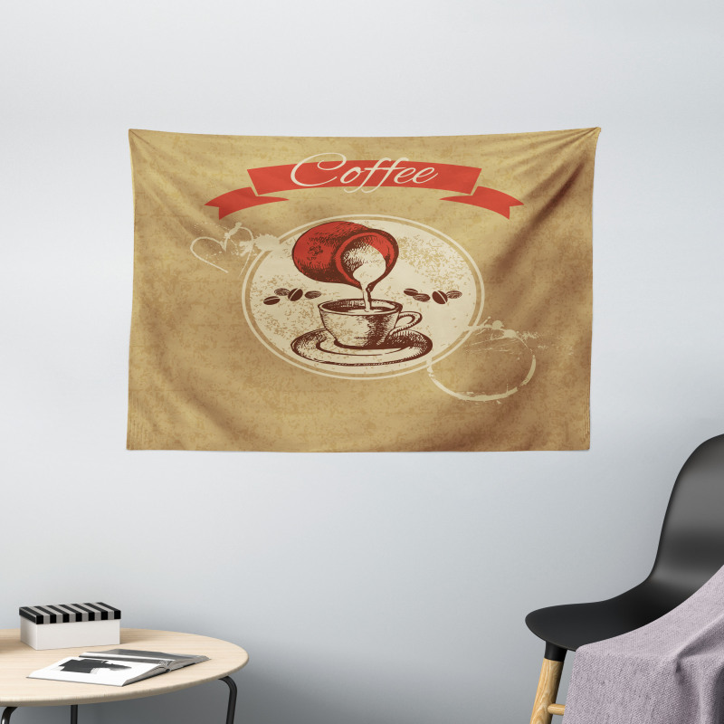 Milky Taste Vintage Look Wide Tapestry