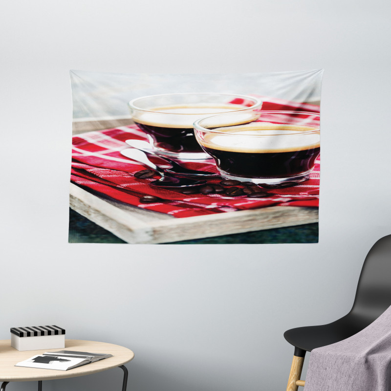 Freshly Brewed Espresso Wide Tapestry