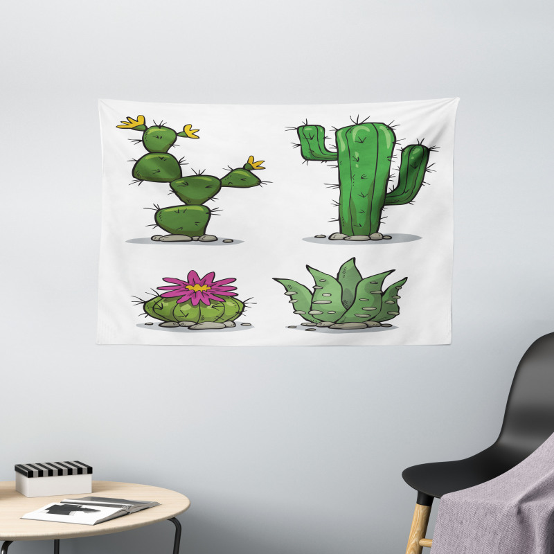 Mexican Flora Pattern Wide Tapestry