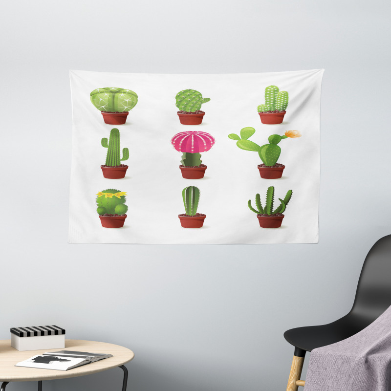 Plant Variety Cartoon Wide Tapestry