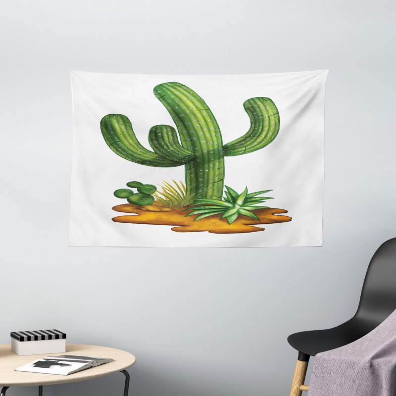 Arid Climate Saguaro Wide Tapestry