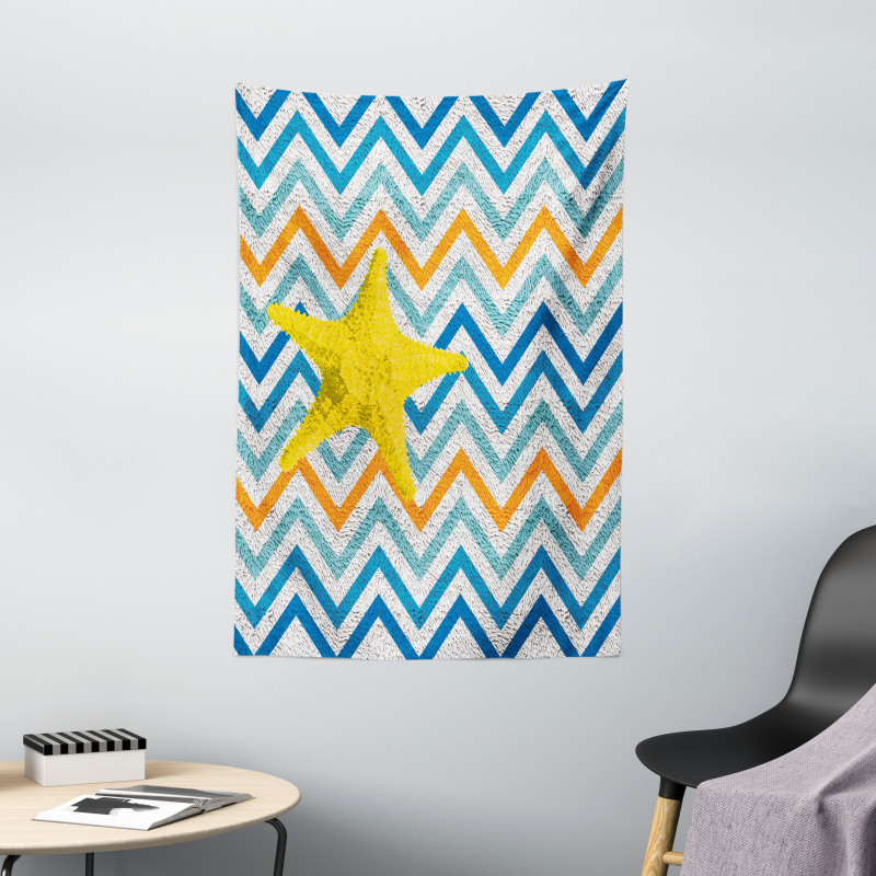 Angled Stripes Starfish Tapestry