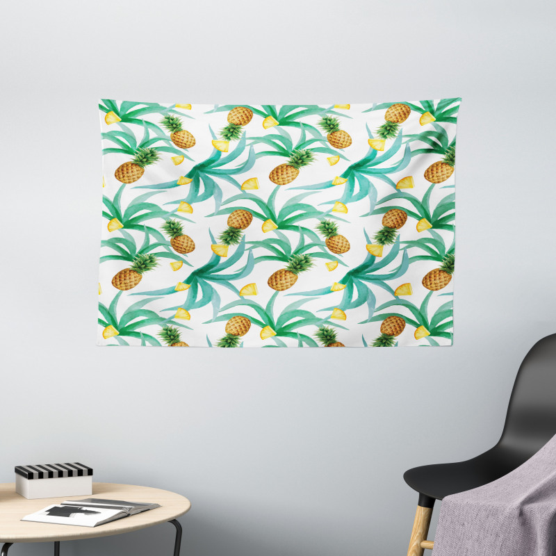 Botany Inspired Fruits Wide Tapestry