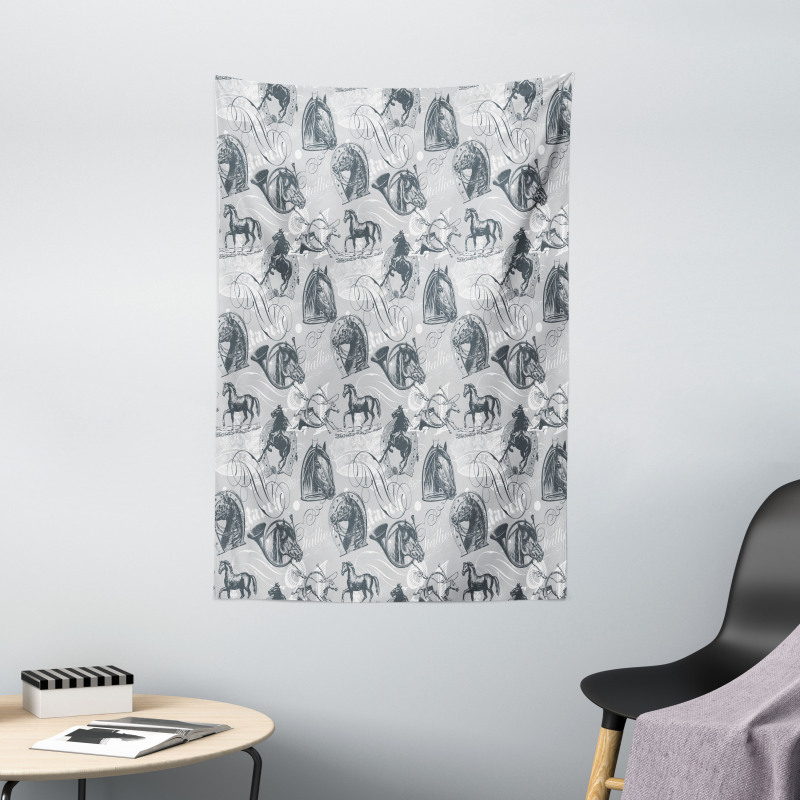 Stallion Sketch Style Tapestry