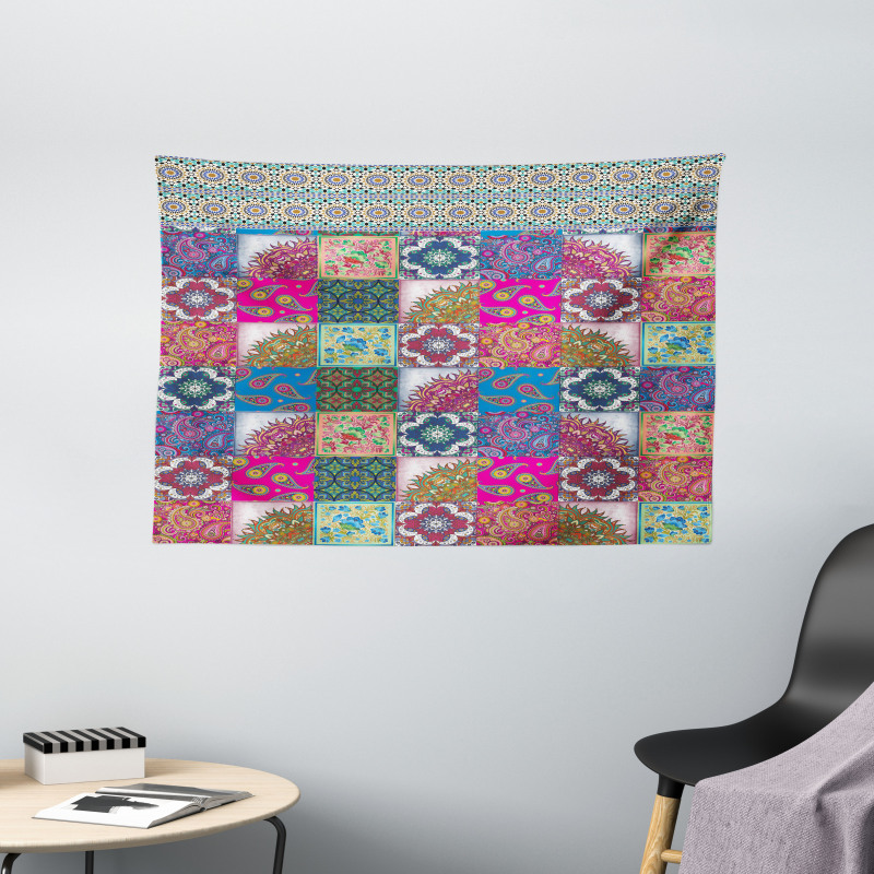 Middle Eastern Paisleys Wide Tapestry