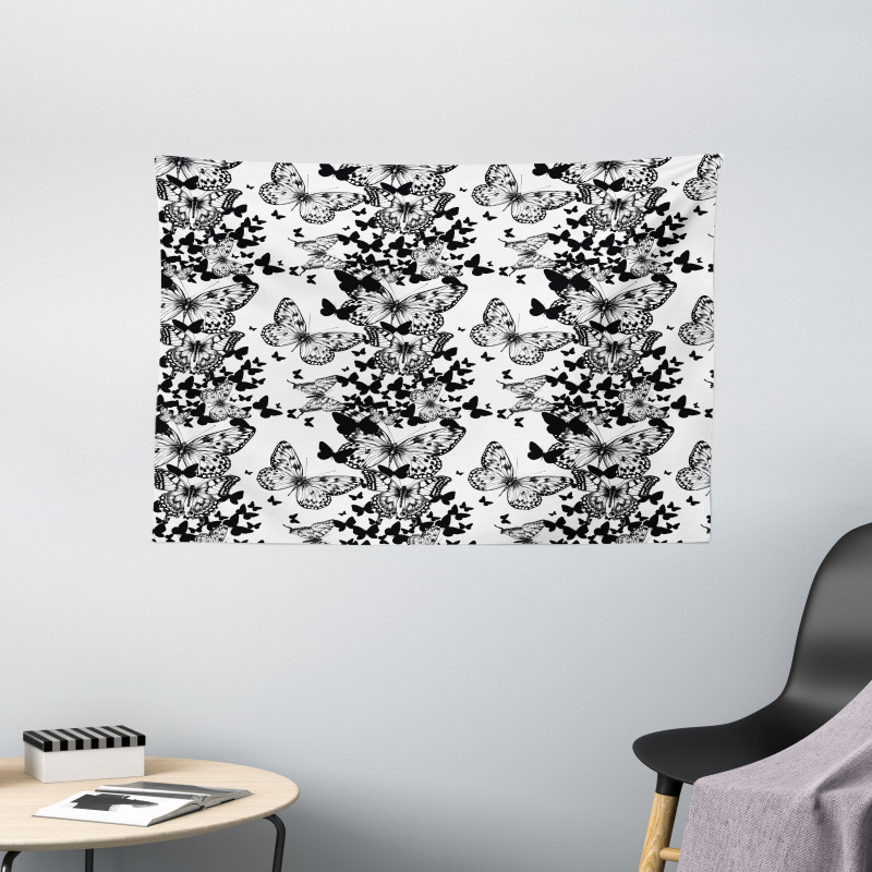 Butterfly Motif Wide Tapestry