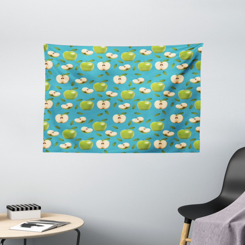 Raw Granny Smith Fruits Wide Tapestry