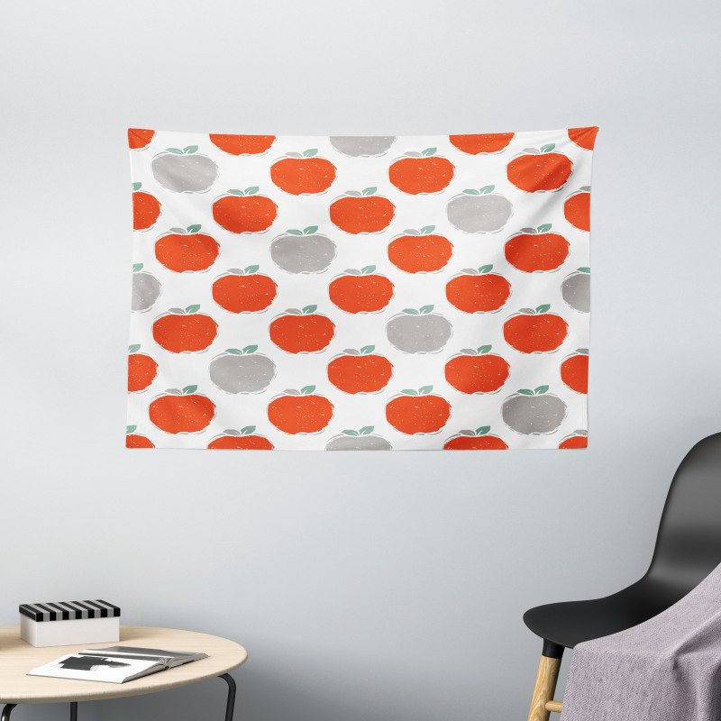 Doodle Style Fruit Wide Tapestry