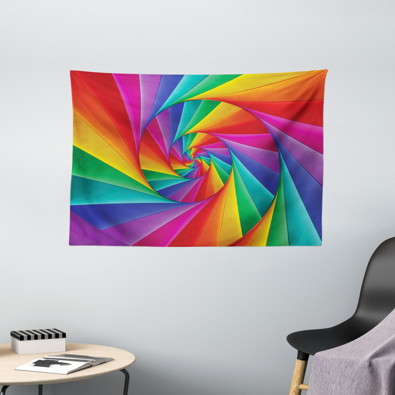 Abstract Art Vivid Swirl Wide Tapestry