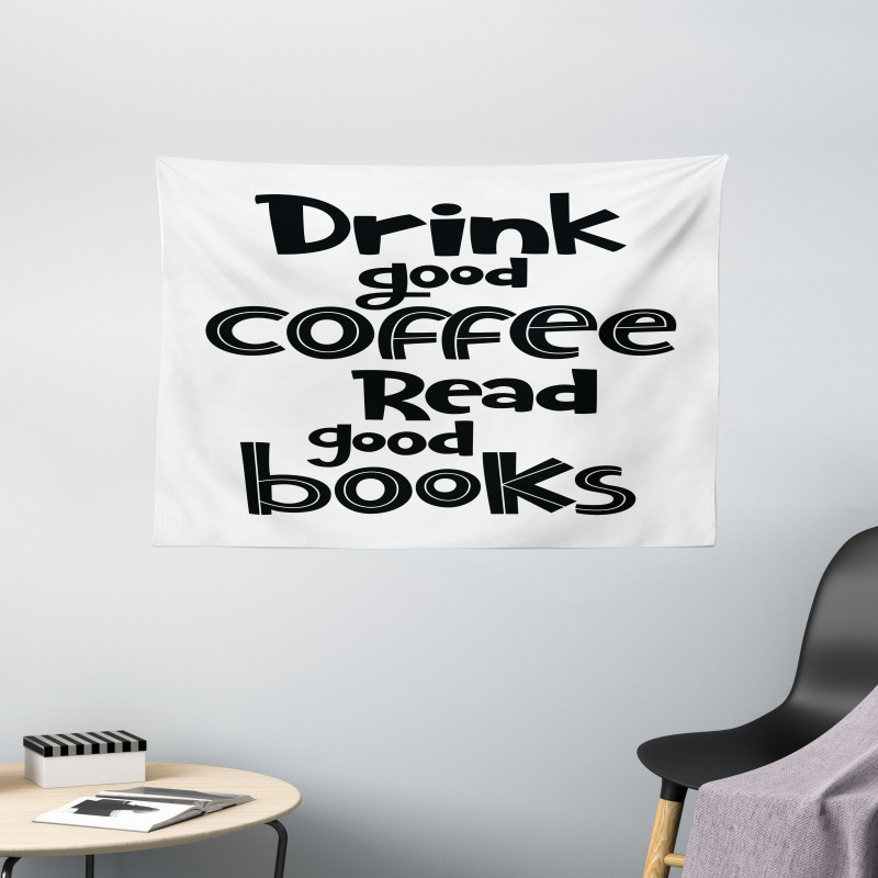 Coffee and Books Wide Tapestry