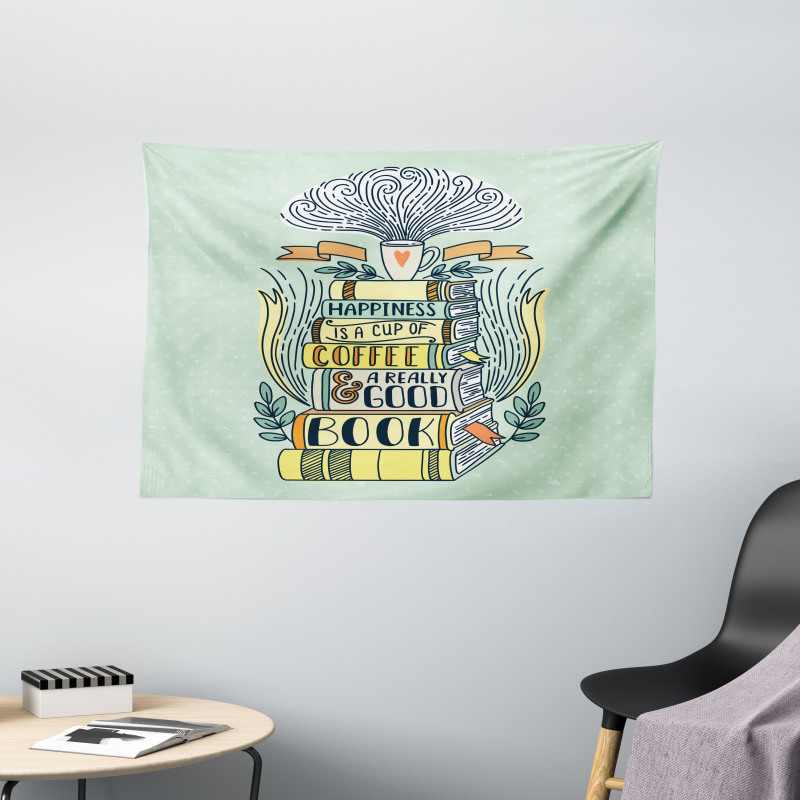 Happiness Theme Cartoon Wide Tapestry