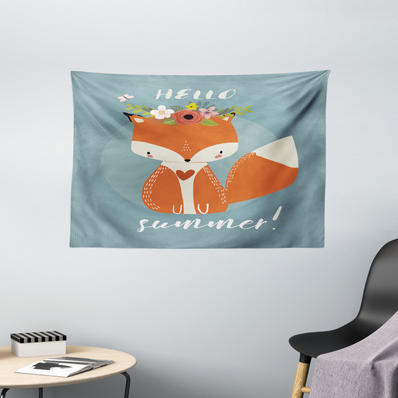 Greet the Summer Season Wide Tapestry