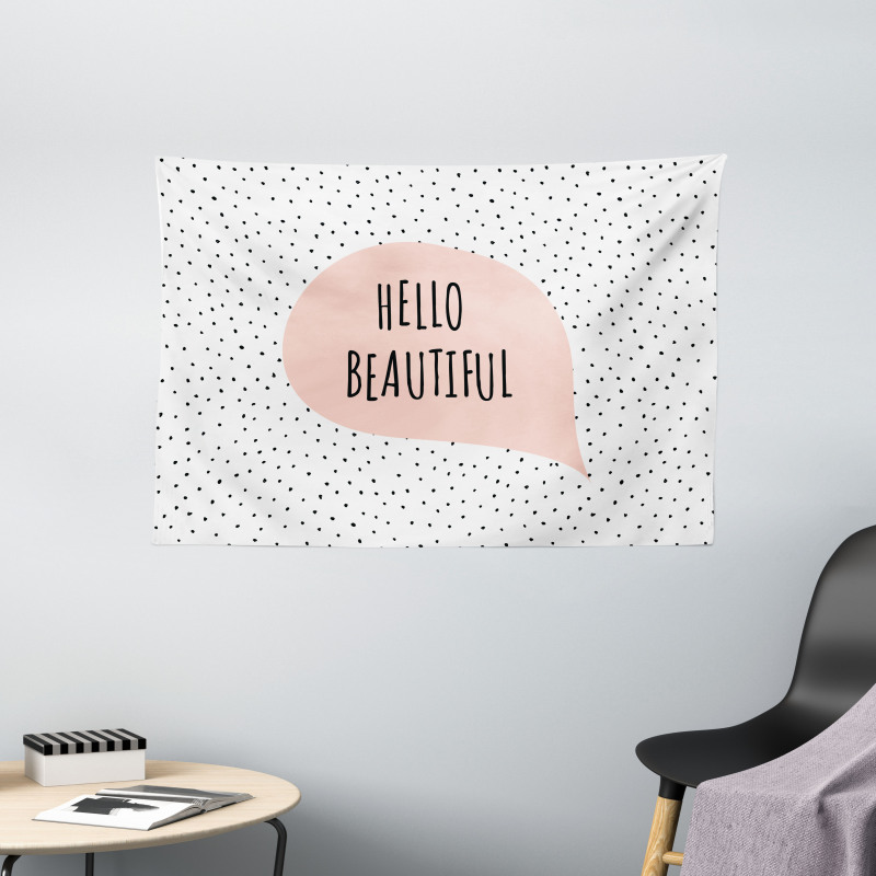 Romantic Message Pastel Wide Tapestry