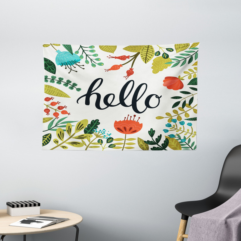 Flourishing Summer Flora Wide Tapestry