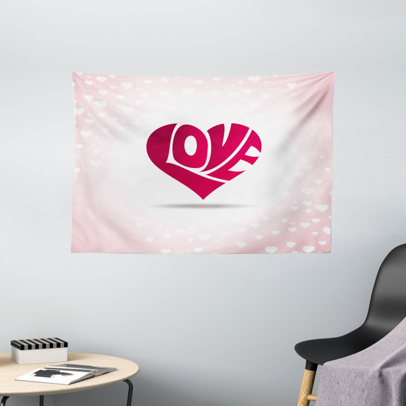 Heart Background Ornate Wide Tapestry