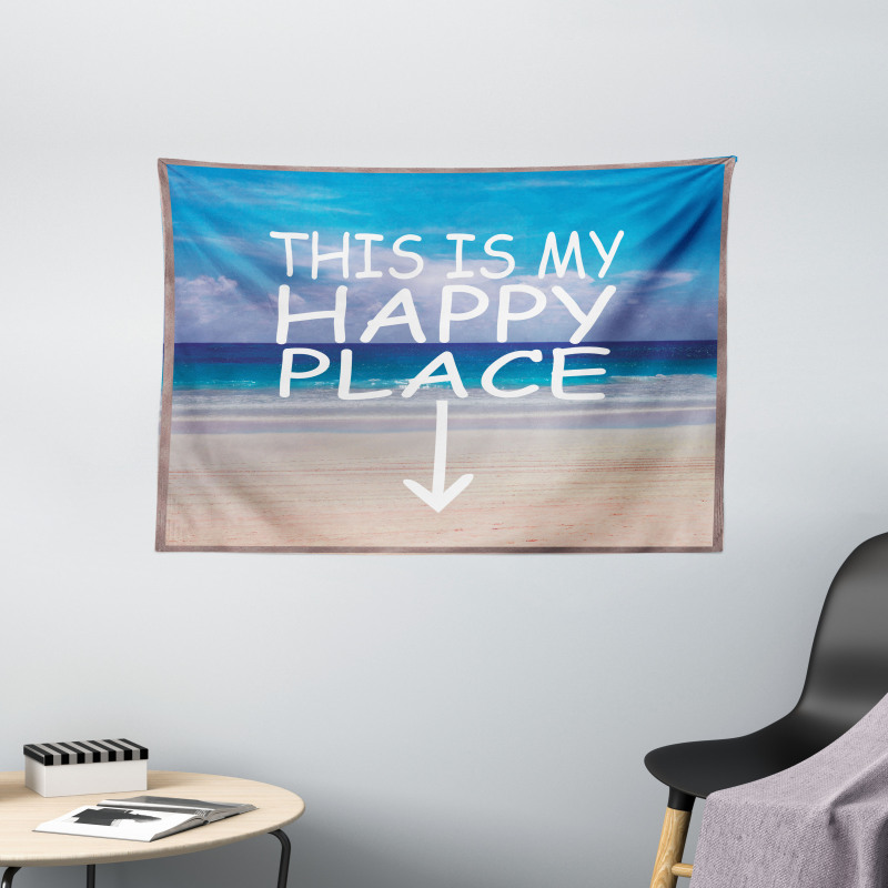 This is My Happy Place Wide Tapestry