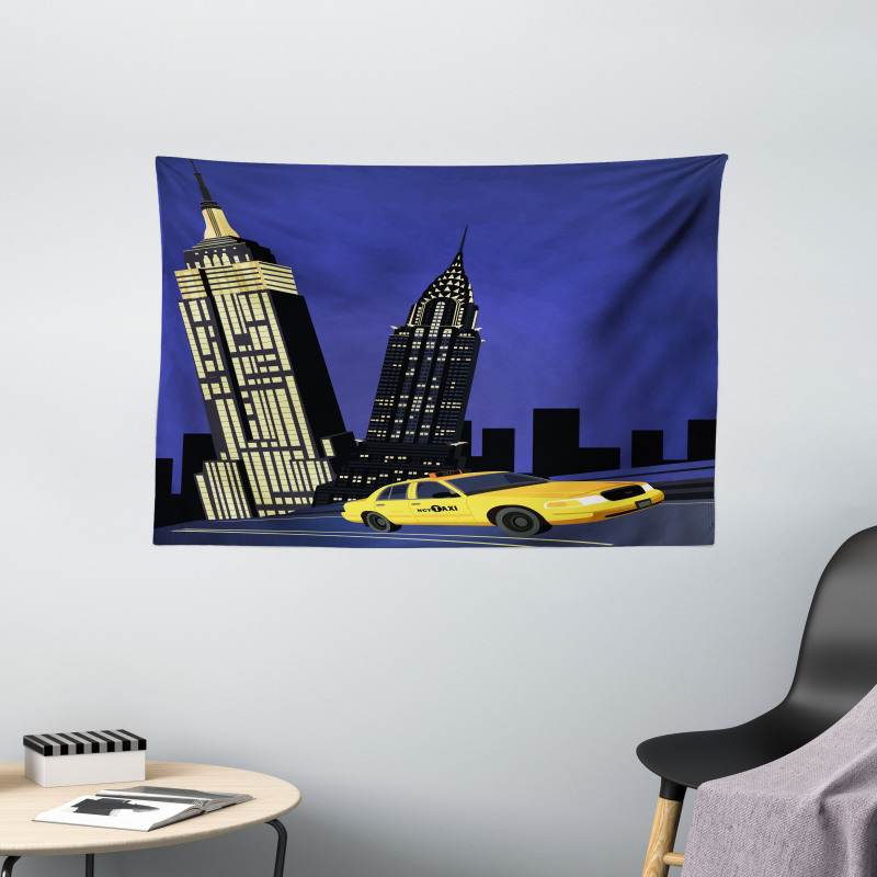 Taxi New York American Wide Tapestry