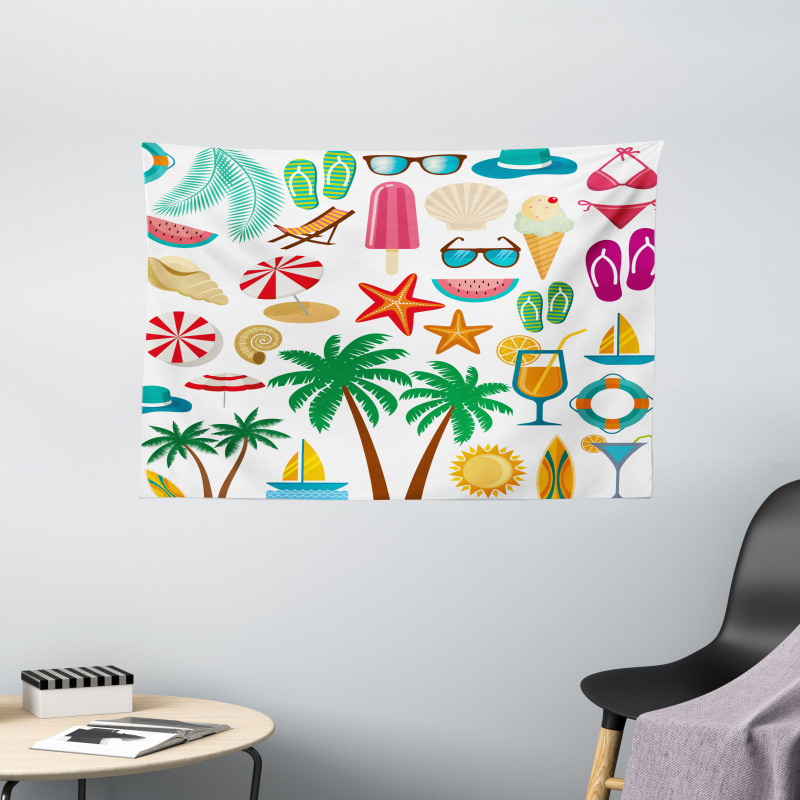 Summer Ice Cream Wide Tapestry