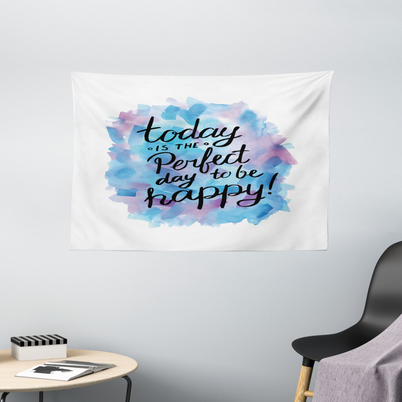 Paint Brush Happy Wide Tapestry
