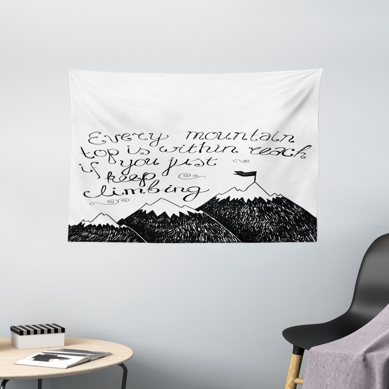 Sketchy Mountains Wide Tapestry