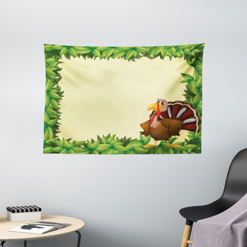 Fresh Leaf Frame Wide Tapestry