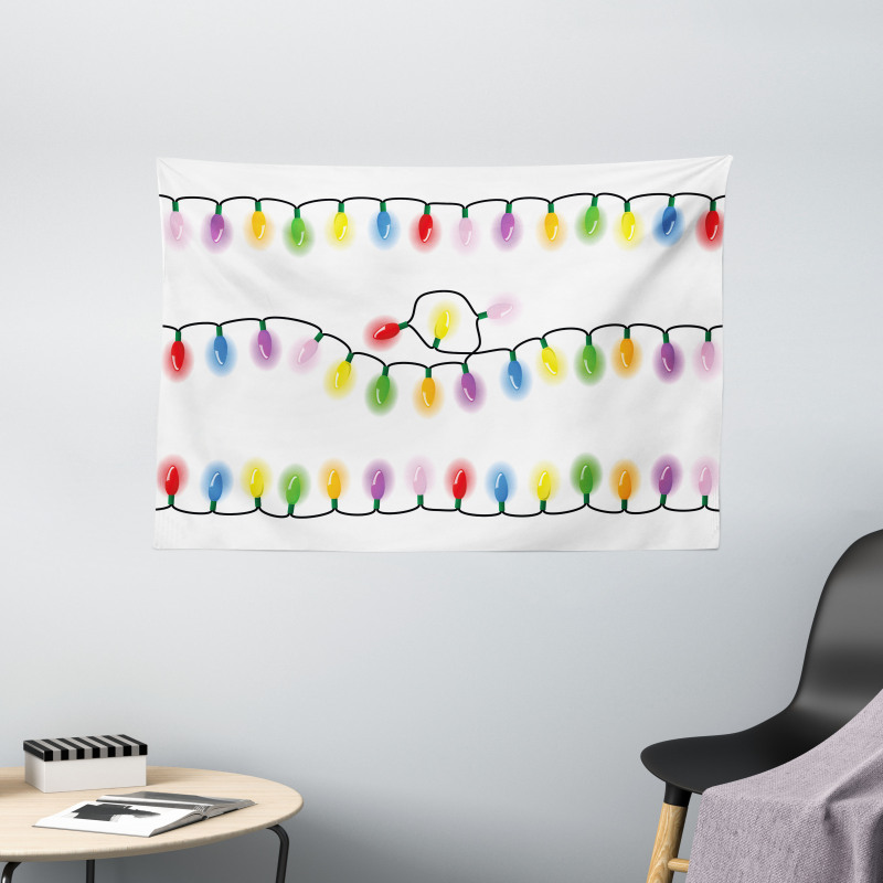 Vibrant Party Colors Wide Tapestry