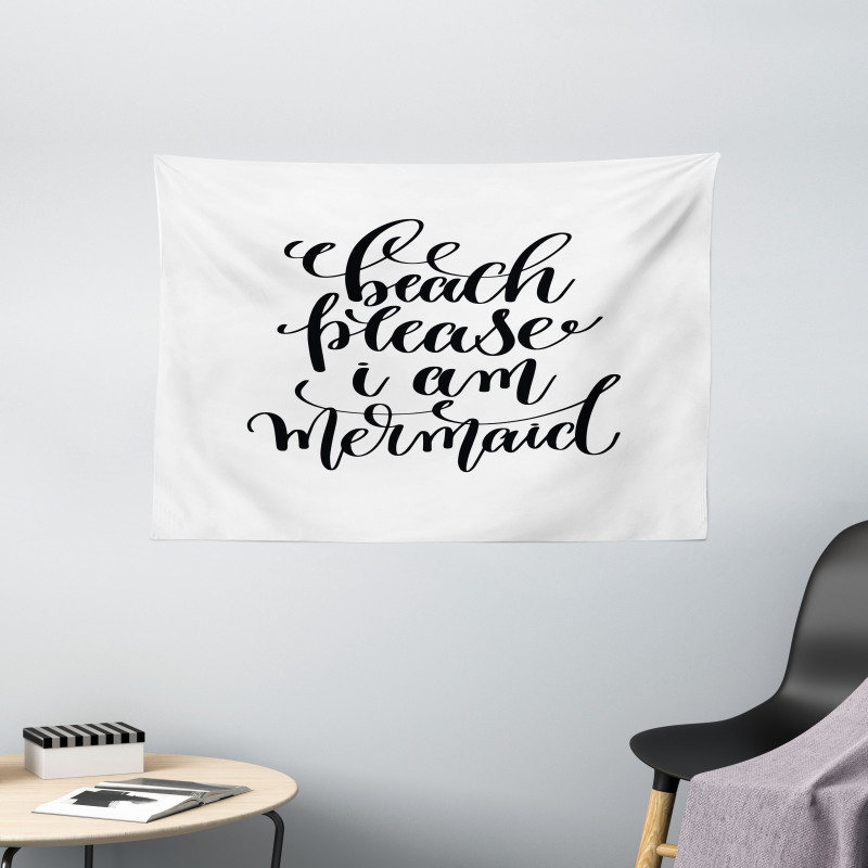 Cool Font Mermaid Theme Wide Tapestry