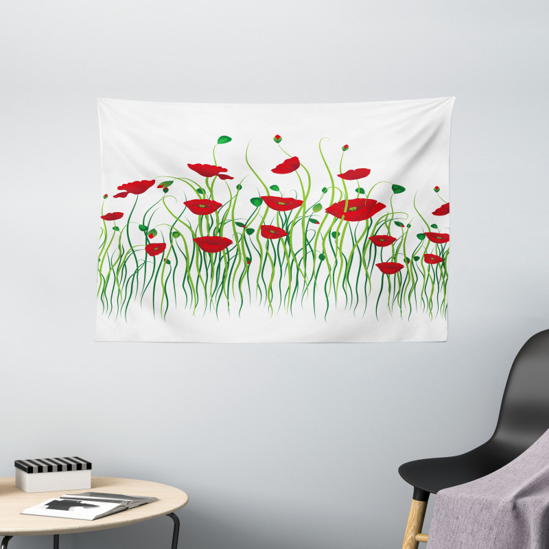 Flowers on a Rural Field Wide Tapestry