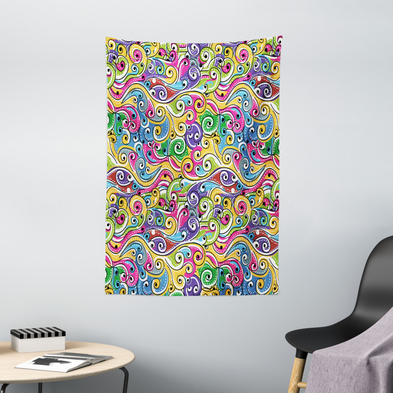 Funky Doodle Summer Art Tapestry