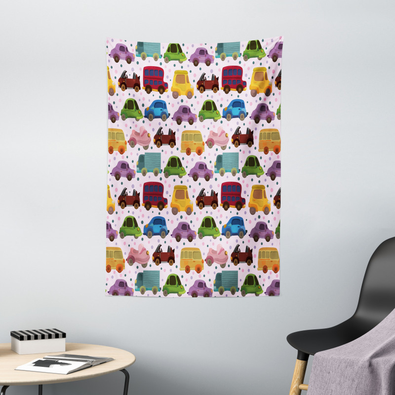 Cartoon Vehicle Design Tapestry