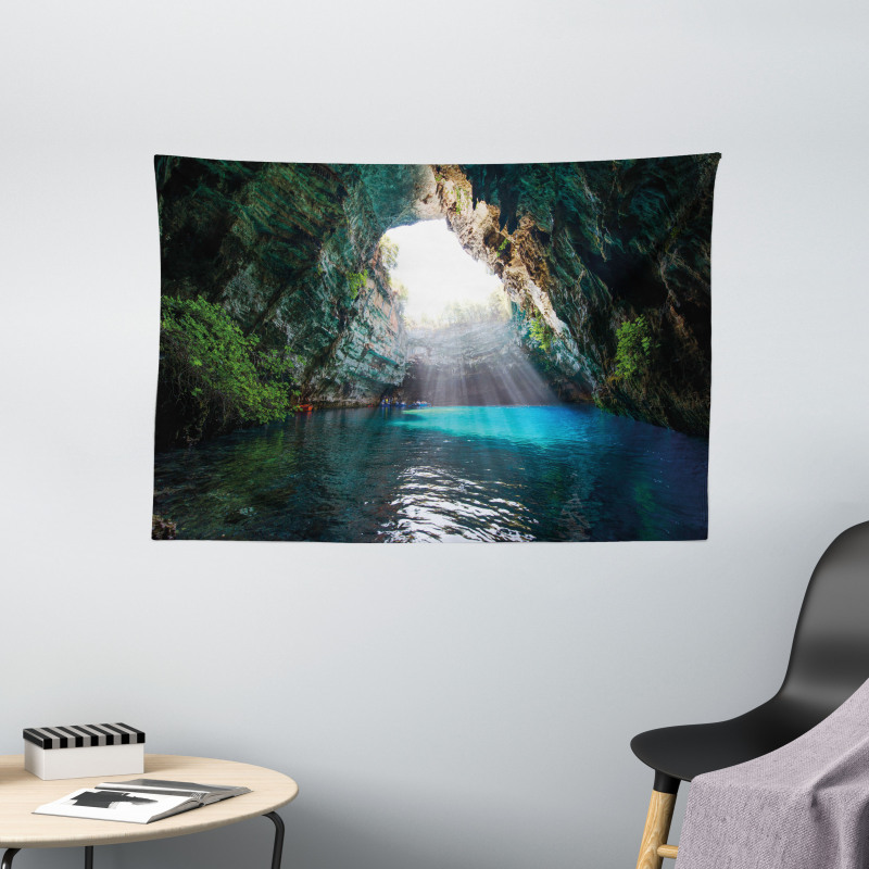 Melissani Lake Kefalonia Wide Tapestry