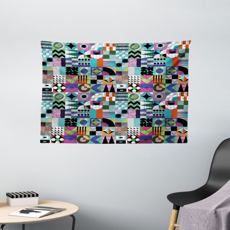 Various 60s Shapes Wide Tapestry