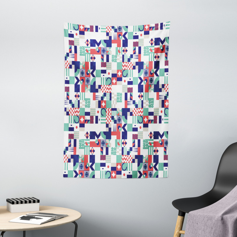 Pastel Funky Shapes Tapestry